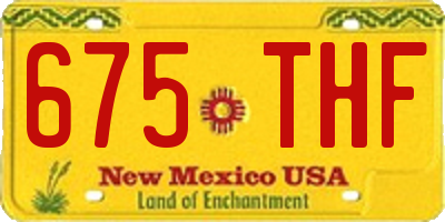 NM license plate 675THF