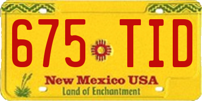 NM license plate 675TID