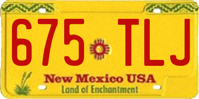 NM license plate 675TLJ