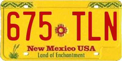NM license plate 675TLN