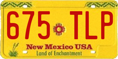 NM license plate 675TLP