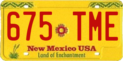 NM license plate 675TME