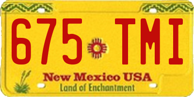 NM license plate 675TMI