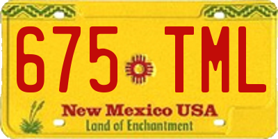 NM license plate 675TML