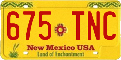 NM license plate 675TNC