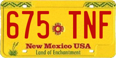 NM license plate 675TNF