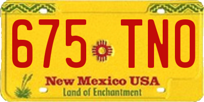 NM license plate 675TNO