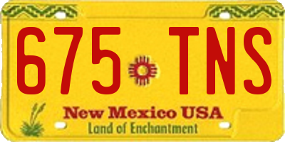 NM license plate 675TNS