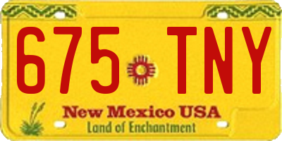 NM license plate 675TNY