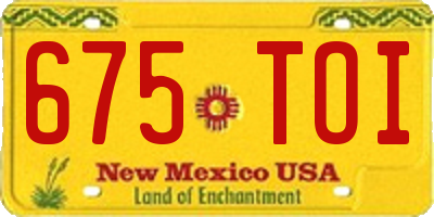 NM license plate 675TOI