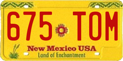 NM license plate 675TOM