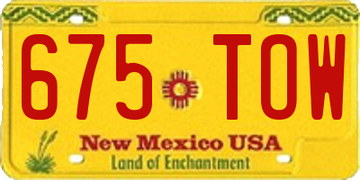 NM license plate 675TOW