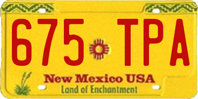 NM license plate 675TPA