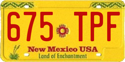 NM license plate 675TPF