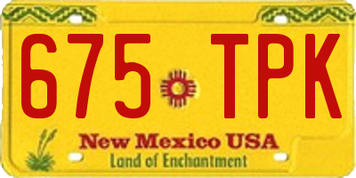 NM license plate 675TPK
