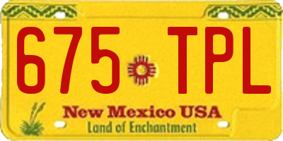 NM license plate 675TPL