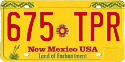 NM license plate 675TPR