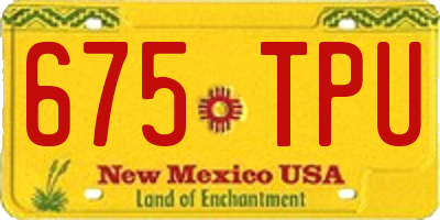 NM license plate 675TPU