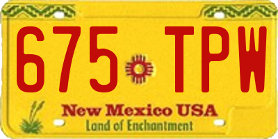 NM license plate 675TPW