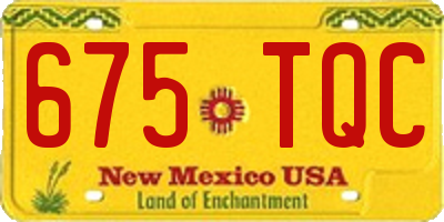 NM license plate 675TQC