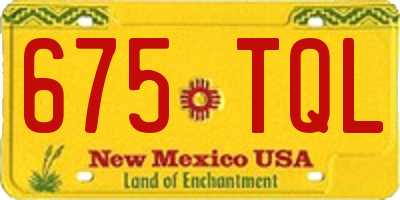 NM license plate 675TQL