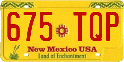 NM license plate 675TQP