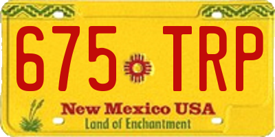 NM license plate 675TRP