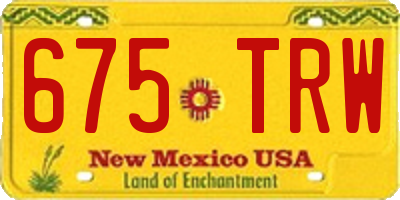 NM license plate 675TRW