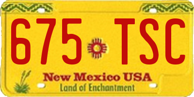 NM license plate 675TSC