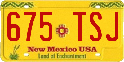 NM license plate 675TSJ