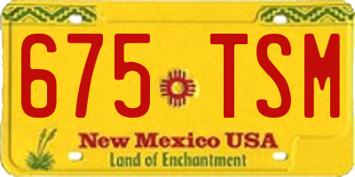 NM license plate 675TSM