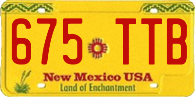 NM license plate 675TTB