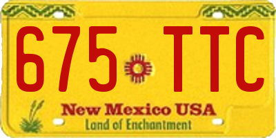 NM license plate 675TTC