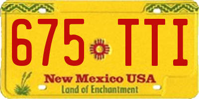 NM license plate 675TTI