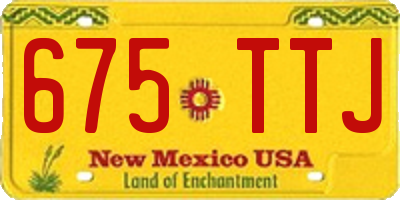 NM license plate 675TTJ