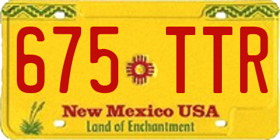 NM license plate 675TTR