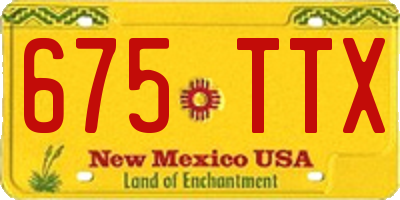 NM license plate 675TTX