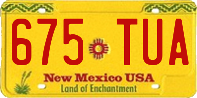 NM license plate 675TUA