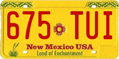 NM license plate 675TUI
