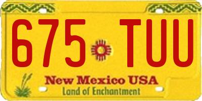 NM license plate 675TUU