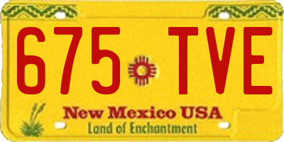 NM license plate 675TVE