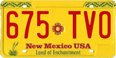 NM license plate 675TVO