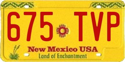NM license plate 675TVP