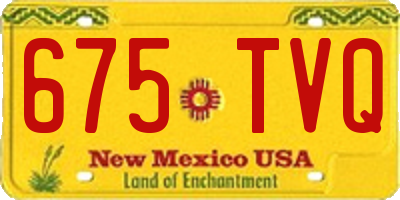 NM license plate 675TVQ