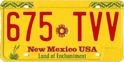NM license plate 675TVV