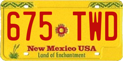 NM license plate 675TWD