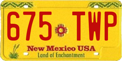 NM license plate 675TWP