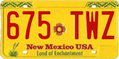 NM license plate 675TWZ