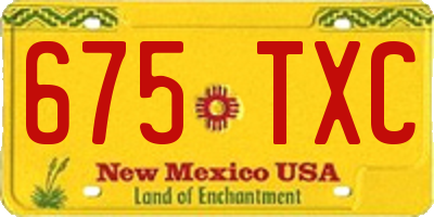 NM license plate 675TXC