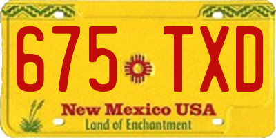 NM license plate 675TXD